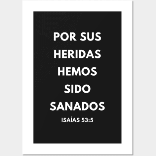 Bible Verse By His Stripes We Are Healed Spanish Posters and Art